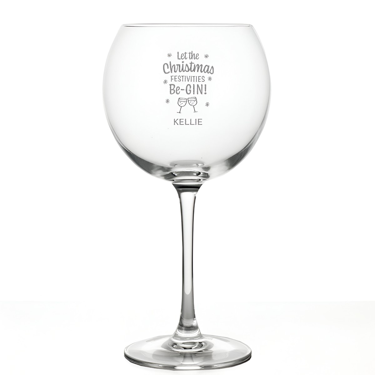 Personalised Let Christmas Be-Gin Gin Glass - Click Image to Close