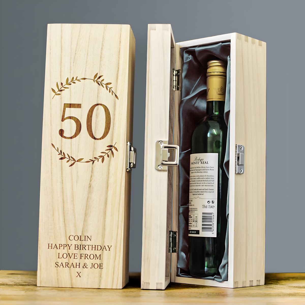 Personalised Happy Birthday Wine Box - Click Image to Close