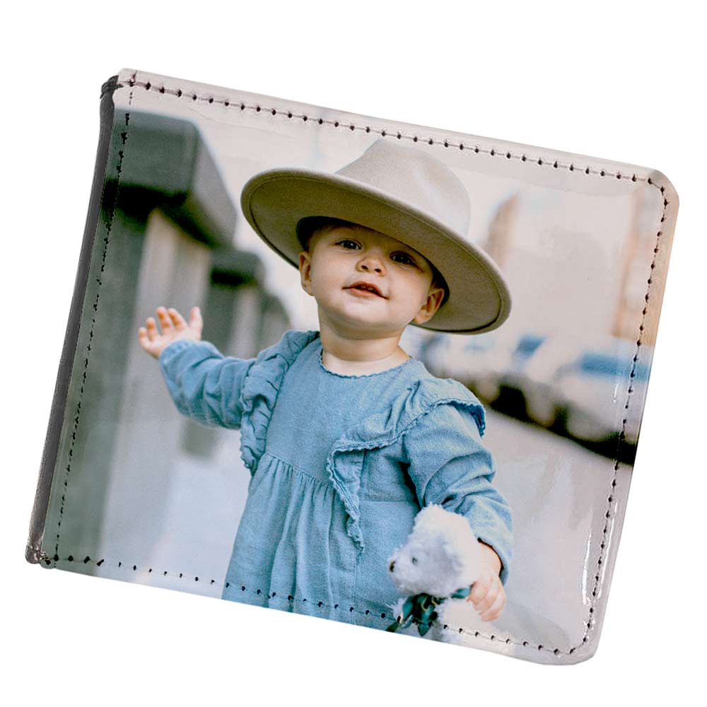 Personalised Photo Upload Mens Wallet Black - Click Image to Close
