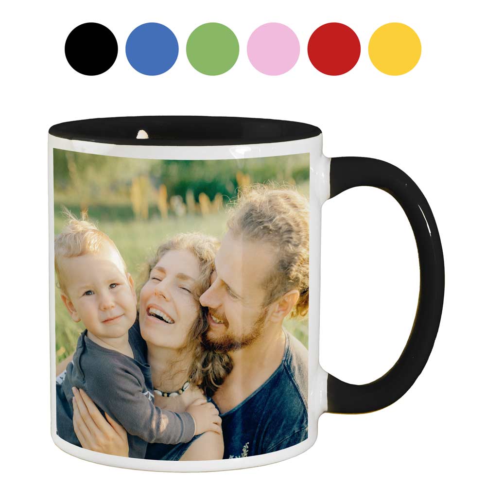 Personalised Photo Mug Coloured Inner And Handle - Click Image to Close