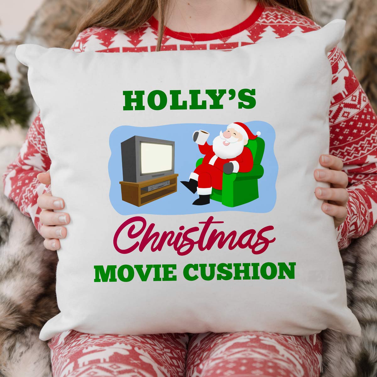 Personalised Christmas Movie Cushion - Click Image to Close