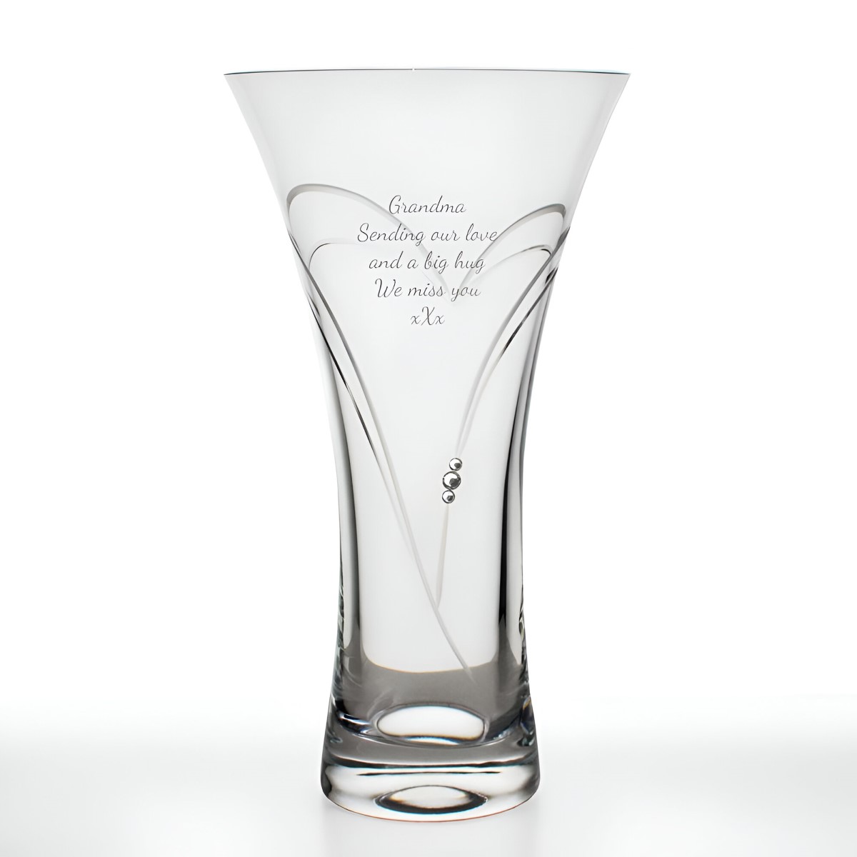 Personalised Swarovski Crystal Heart Vase Engraved By Keepitpersonal