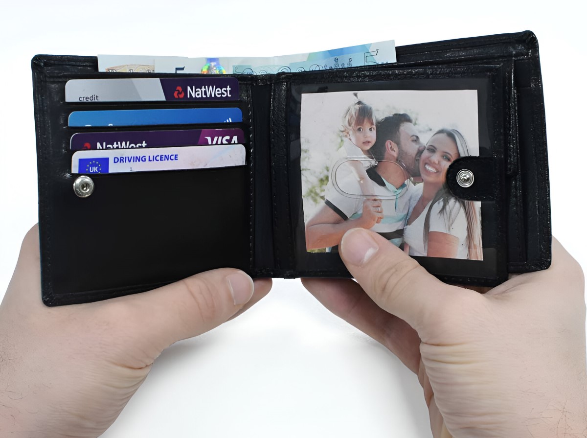 Personalised Black Leather Wallet £25.49