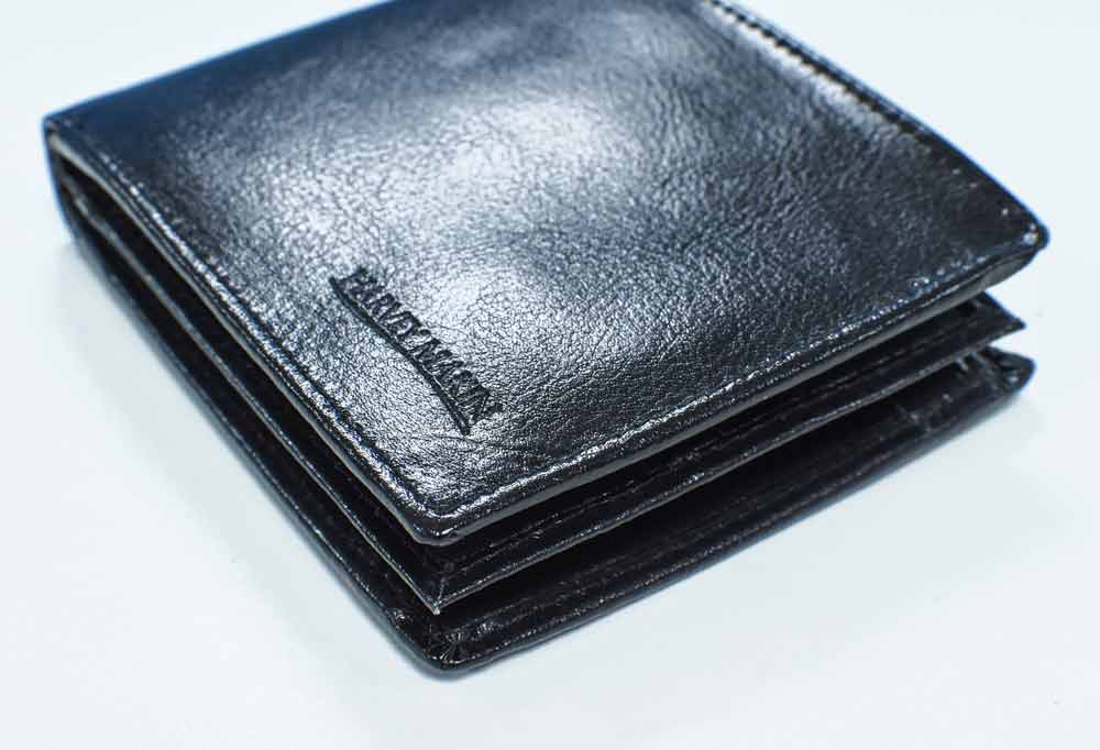 Personalised Black Leather Wallet - £25.49