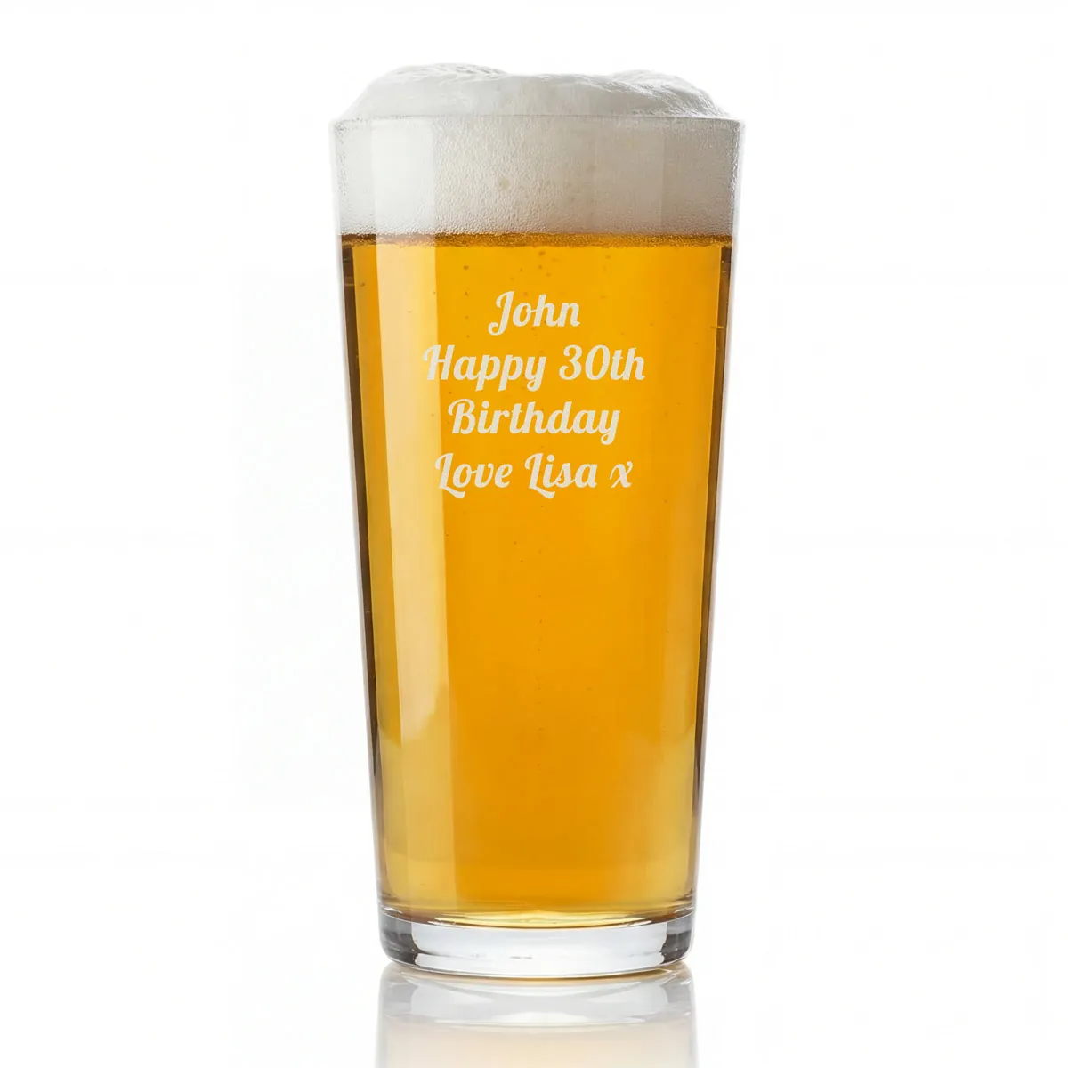 Personalised Pint Glass Any Message - Click Image to Close