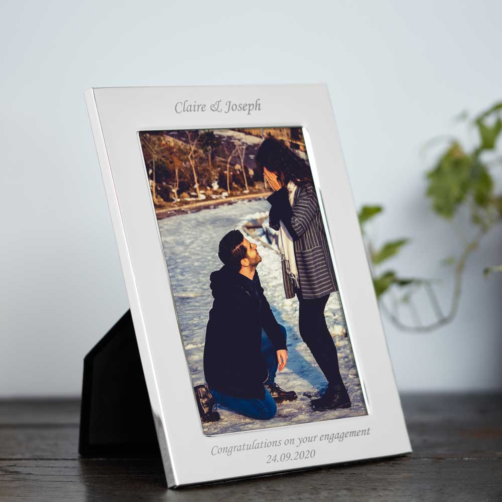 Engraved Deluxe Silver Personalised Photo Frame - Click Image to Close