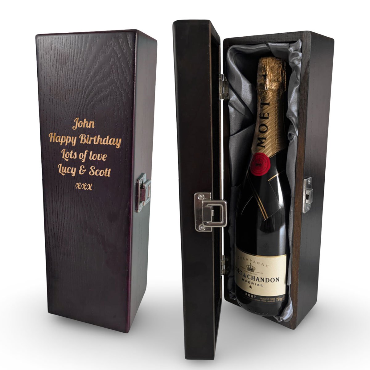 Luxury Solid Elm Wood Personalised Wine Box Luxury Solid Elm Wood Personalised Wine Box