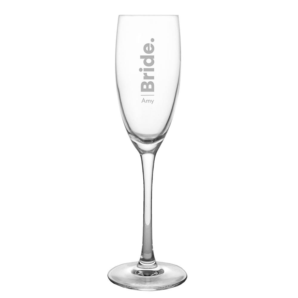 Personalised Bridal Party Prosecco Glass Choose Option - Click Image to Close
