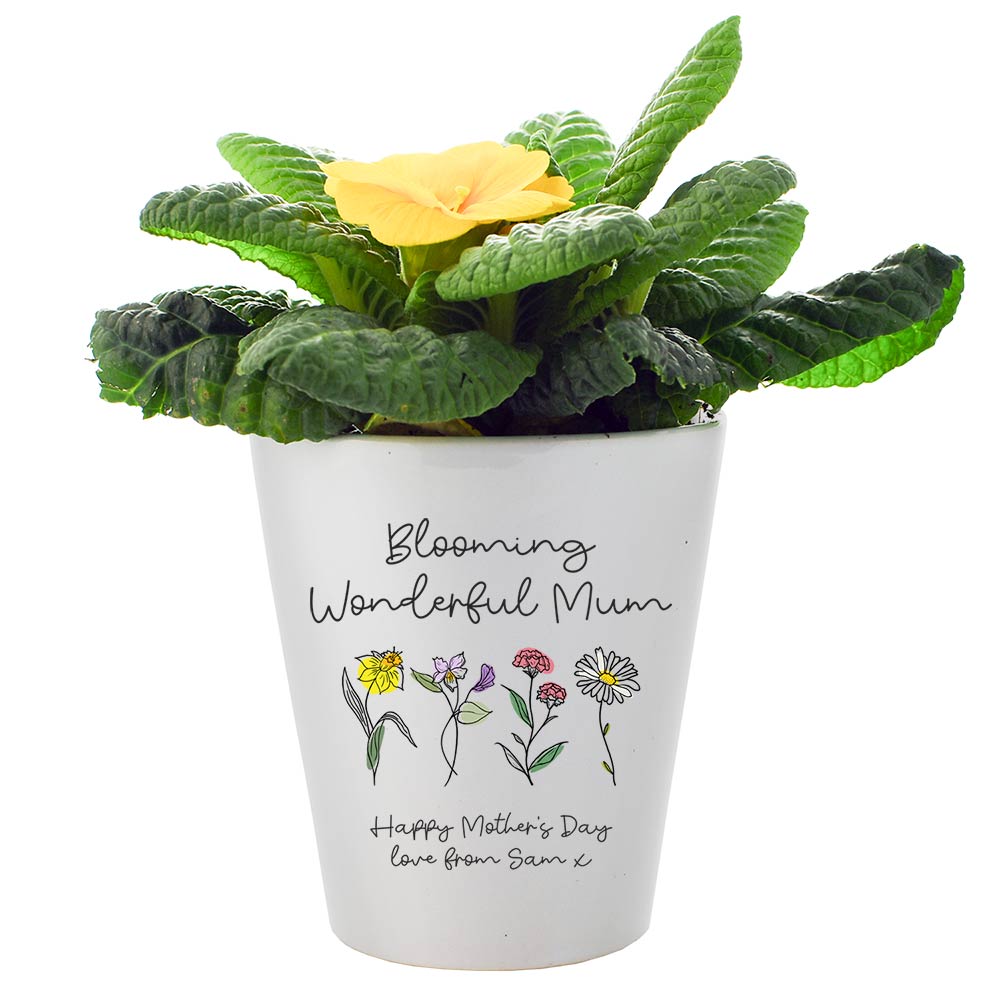 Personalised Blooming Wonderful Mum Flower Pot - Click Image to Close
