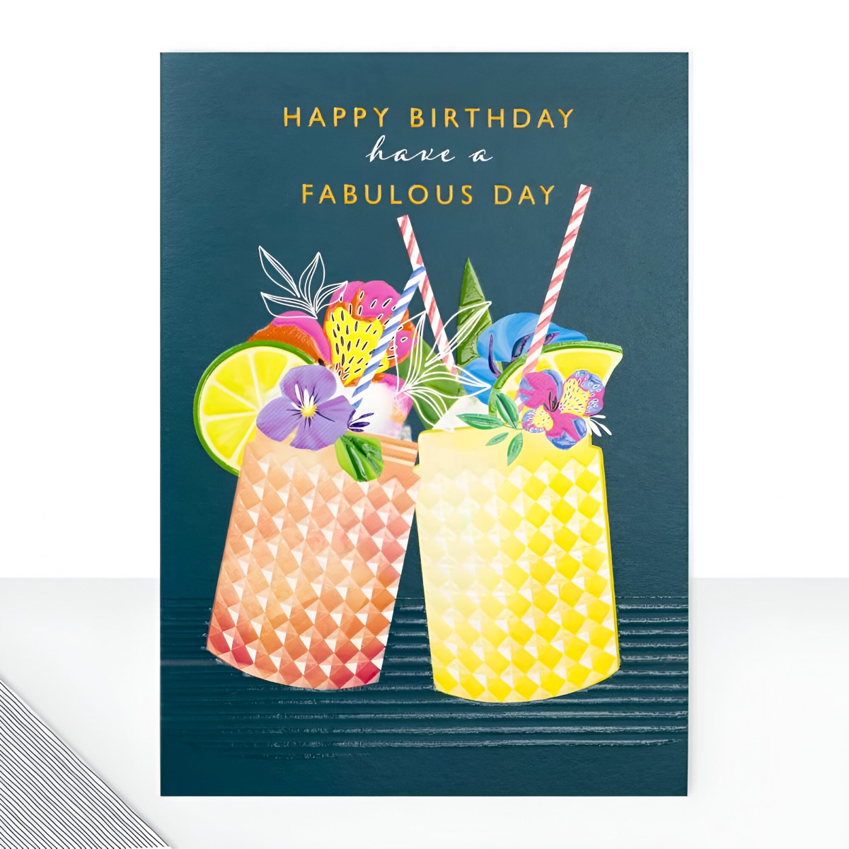 Happy Birthday Fabulous Drinks Greeting Card - Click Image to Close