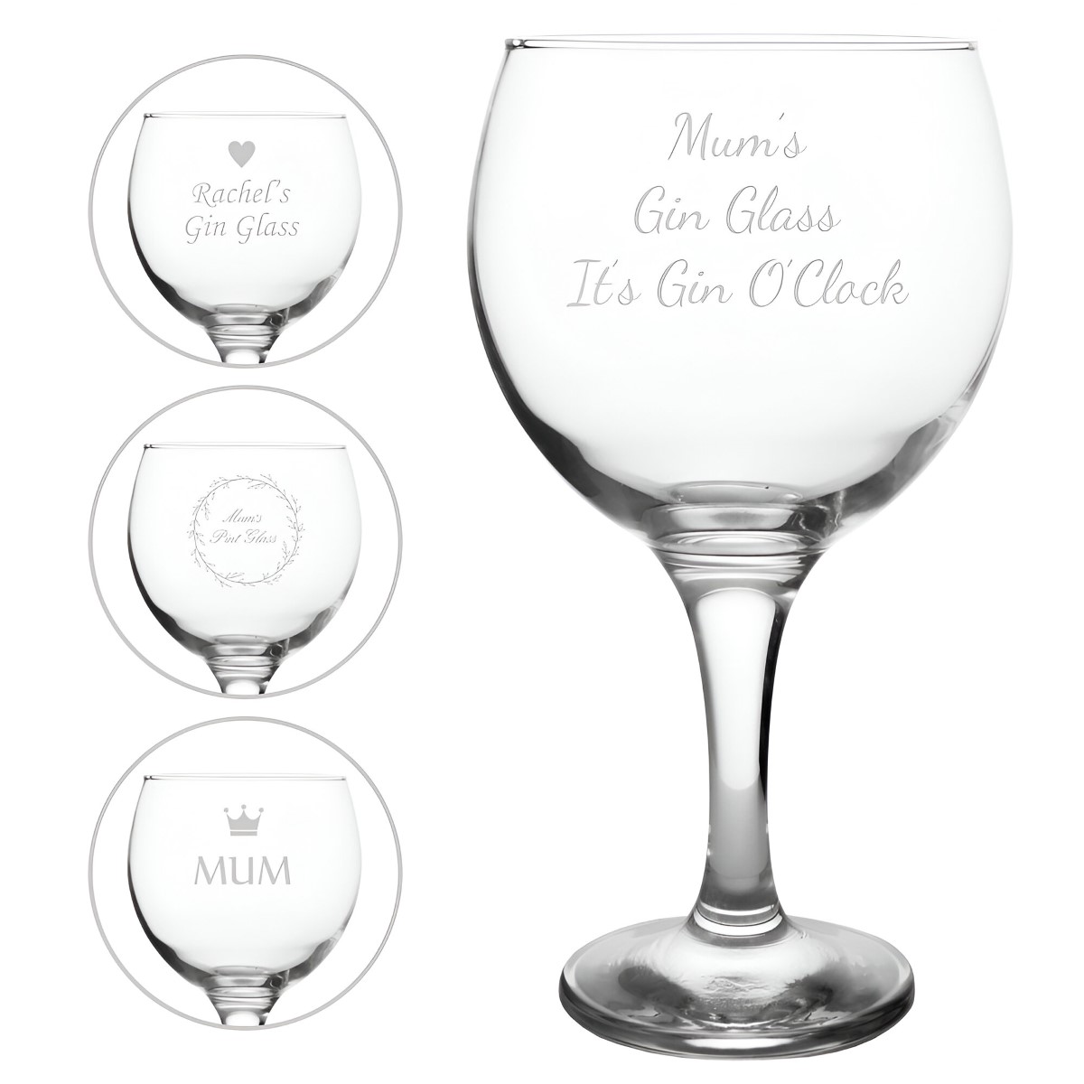 Engraved Gin Glass Choose Your Bespoke Design - Click Image to Close