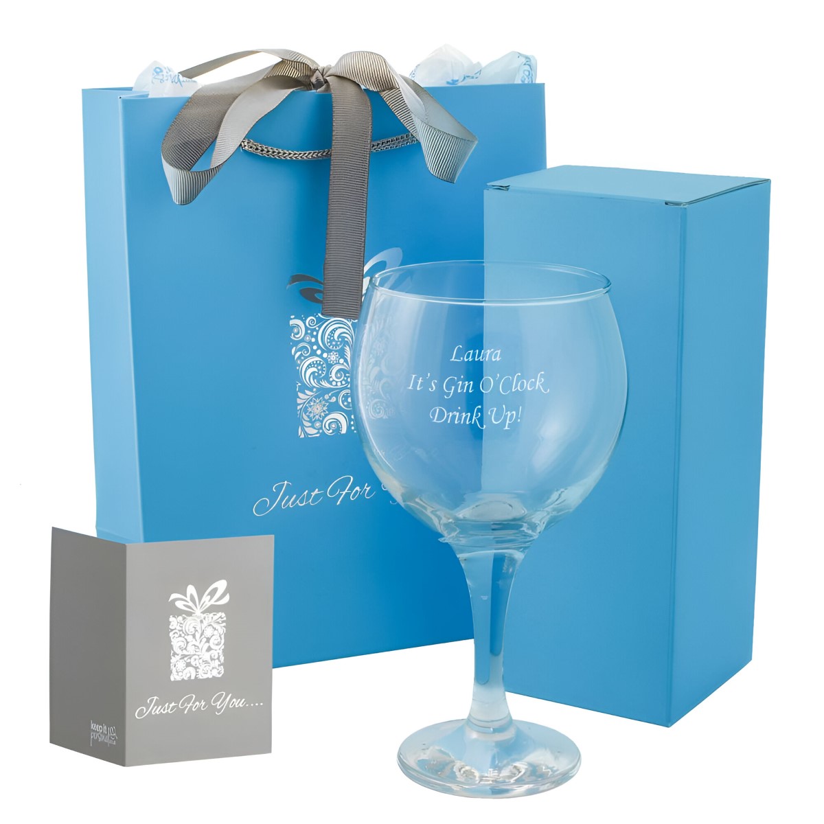 Personalised Gin Glass Any Message - Click Image to Close