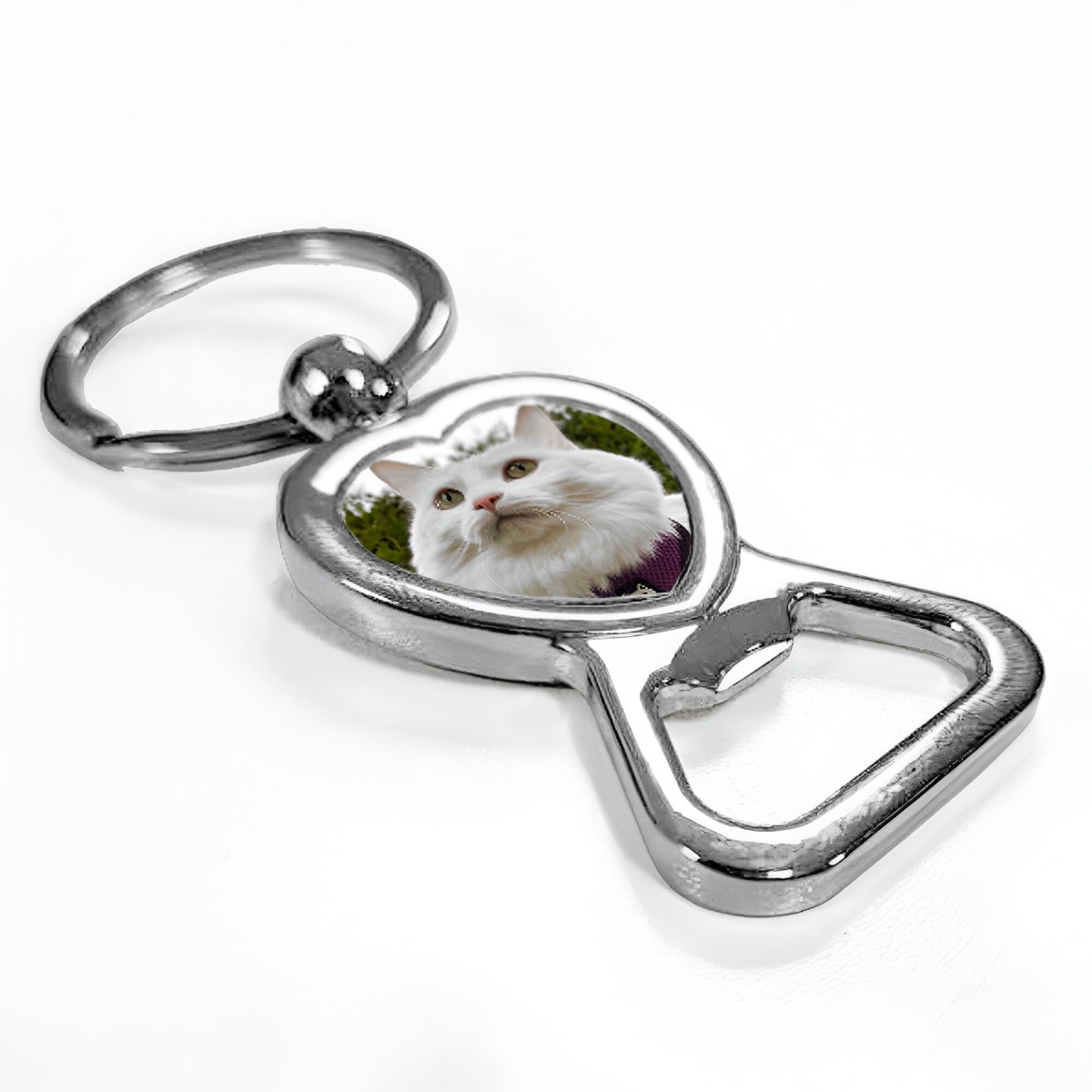 Personalised Photo Heart Bottle Opener Keyring