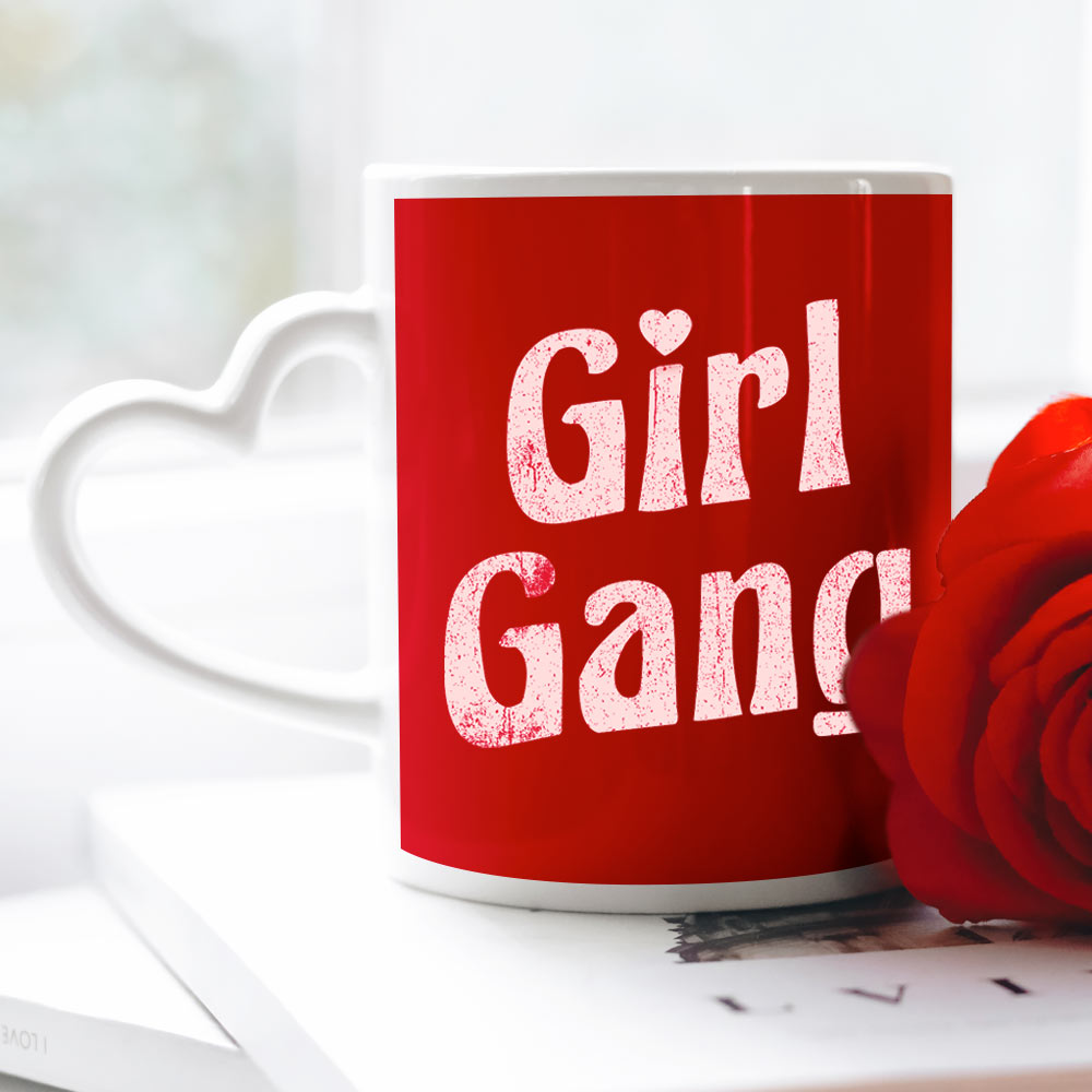 Personalised Photo Upload Girl Gang Heart Handled Mug - Click Image to Close