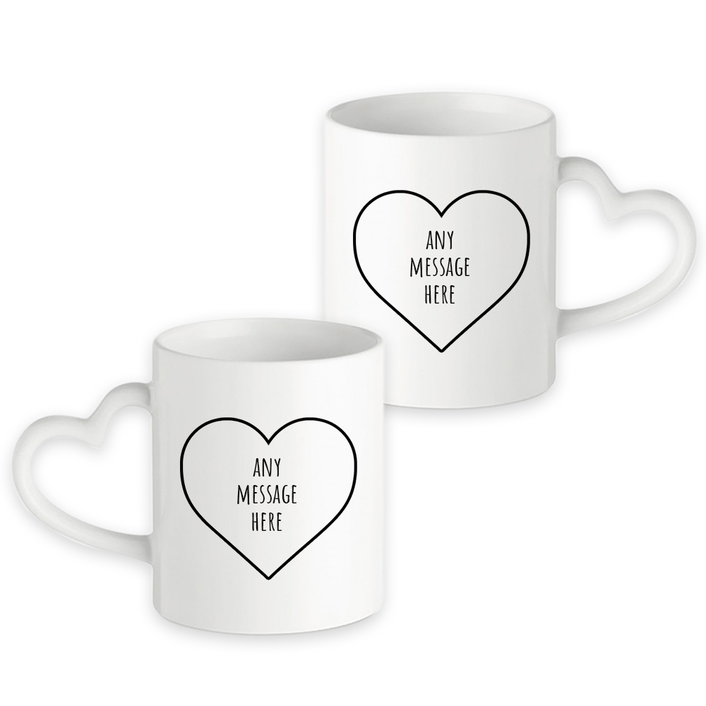 Personalised Simple Love Heart Message Mug - Click Image to Close