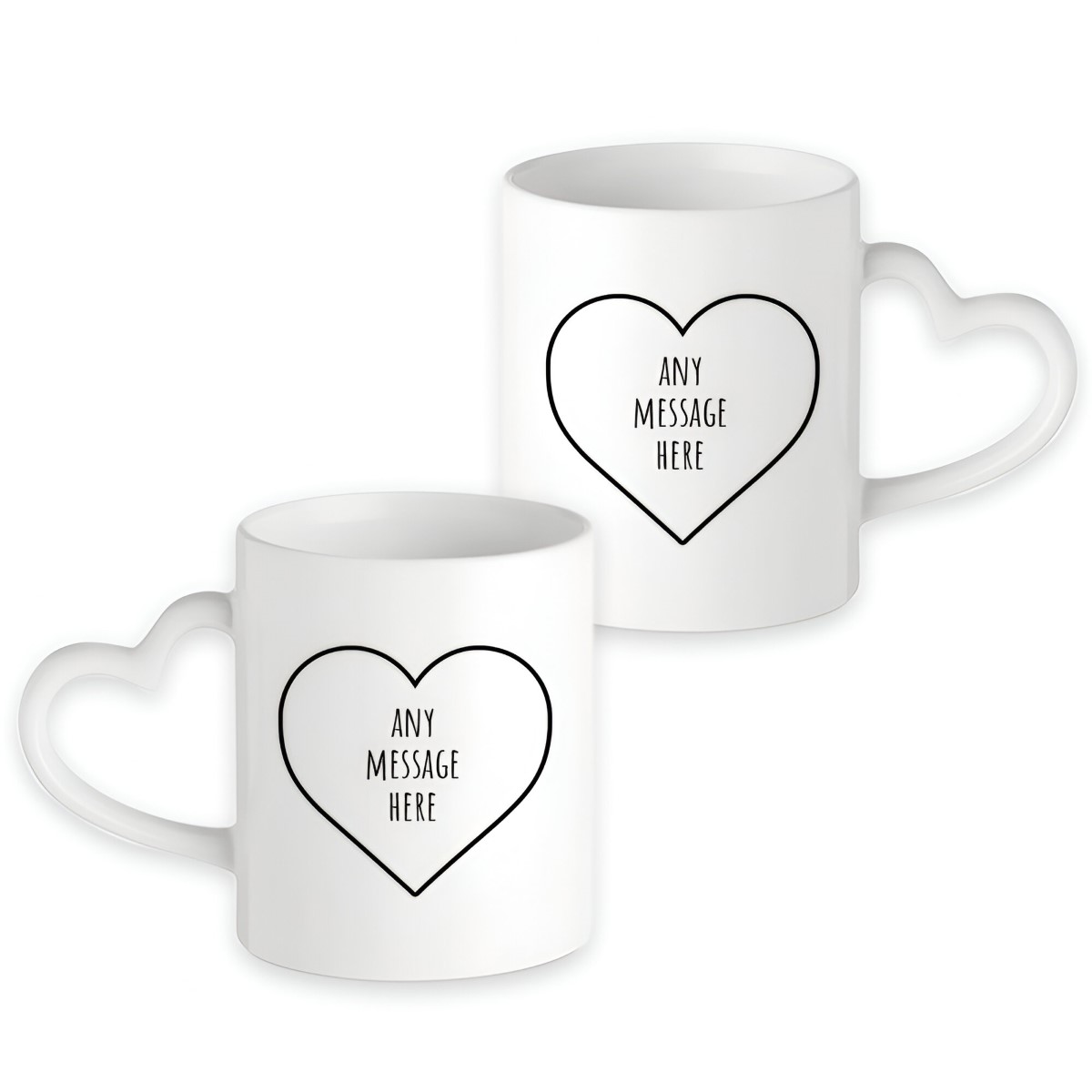 Personalised Simple Love Heart Message Mug - Click Image to Close