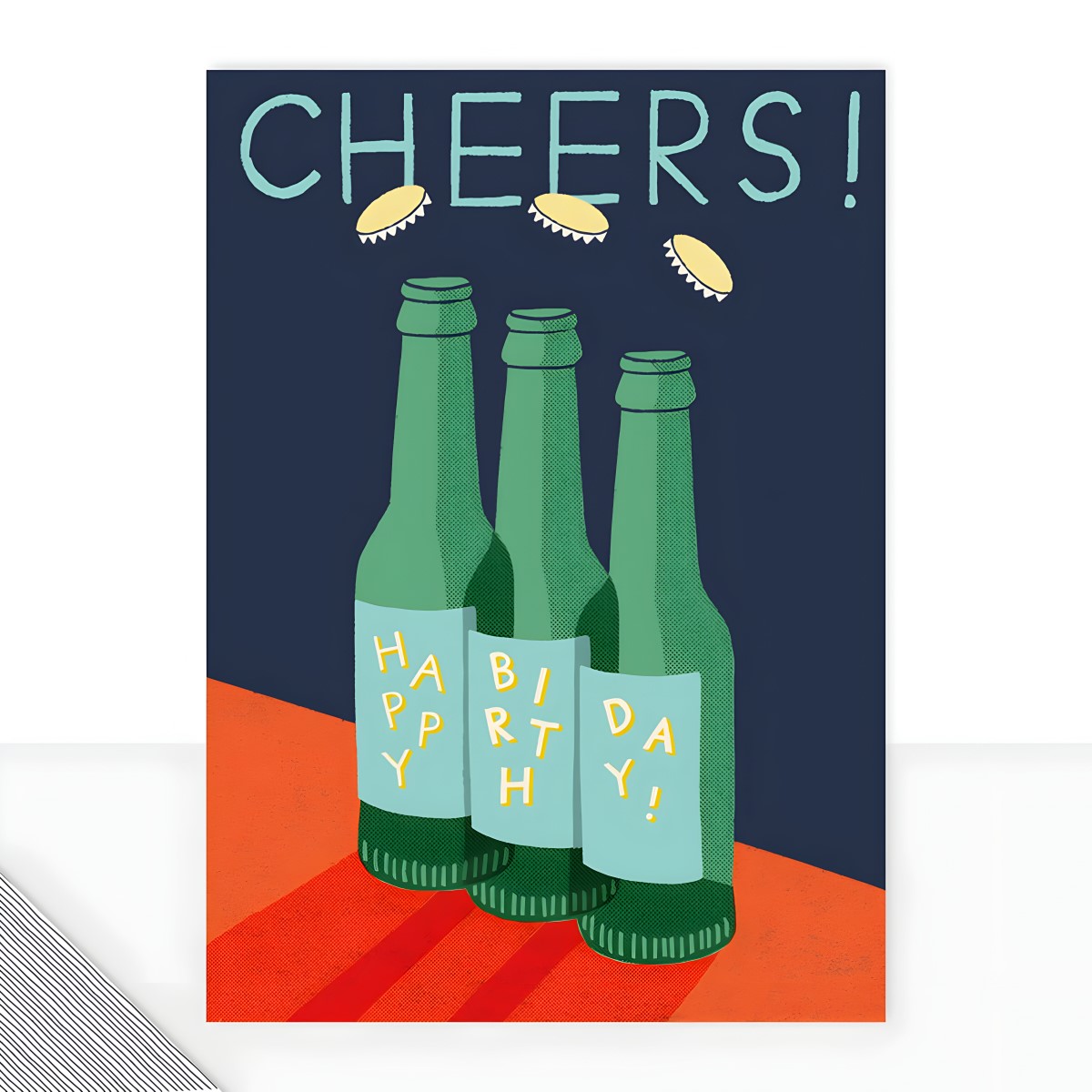 Happy Birthday Beer Bottle Cheers Greeting Card - Click Image to Close
