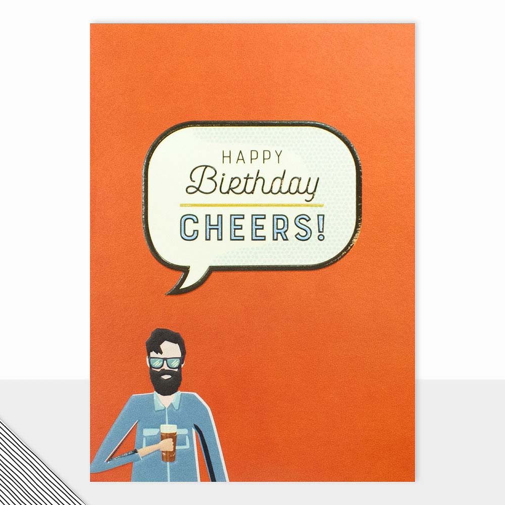 Happy Birthday Cheers Greeting Card - Click Image to Close