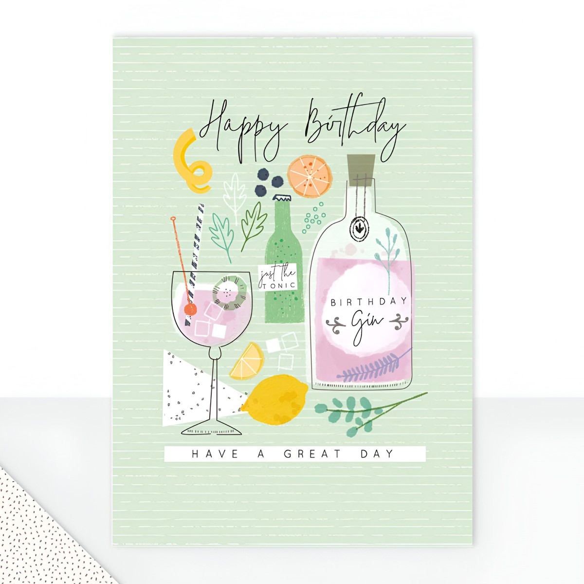 Happy Birthday Gin Drinks Greeting Card - Click Image to Close