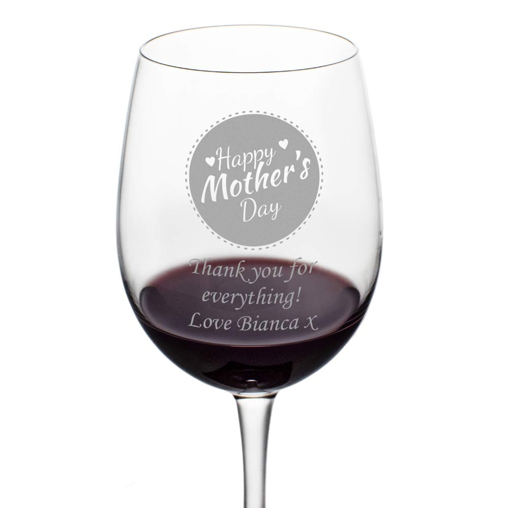 Happy Mothers Day Wine Glass - Click Image to Close