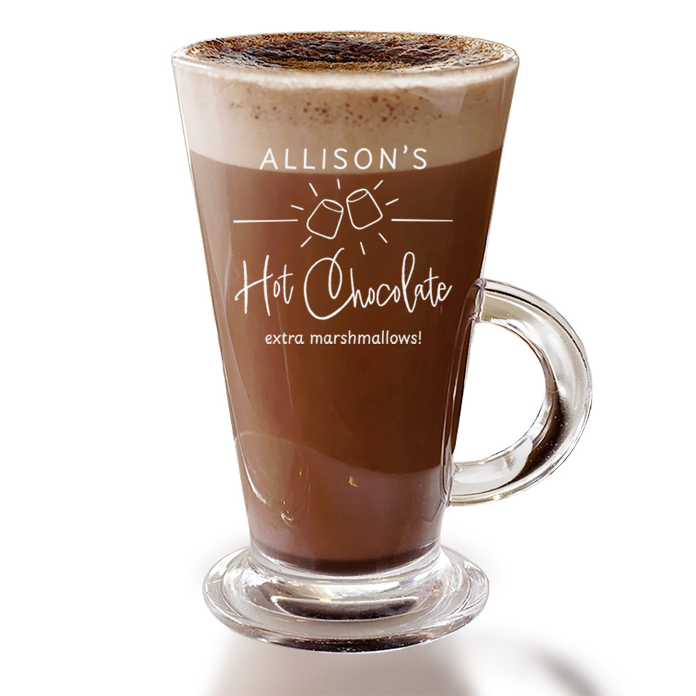 Personalised Luxury Name's Hot Chocolate Glass - Click Image to Close