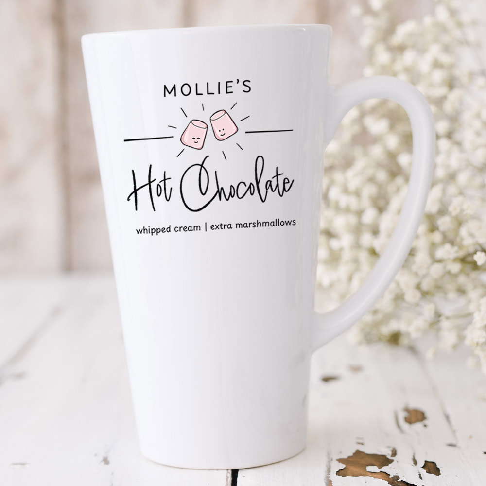 Personalised Name's Hot Chocolate Latte Mug - Click Image to Close