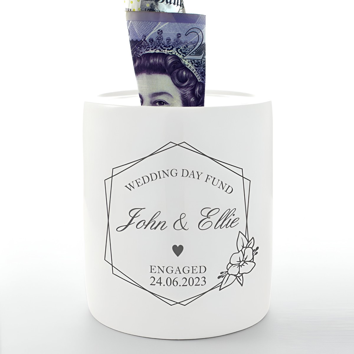 Personalised Wedding Fund Money Box - Click Image to Close