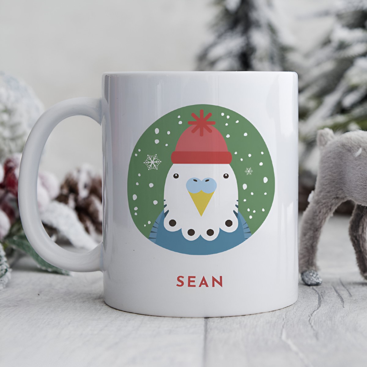 Personalised Budgie Christmas Mug - Click Image to Close