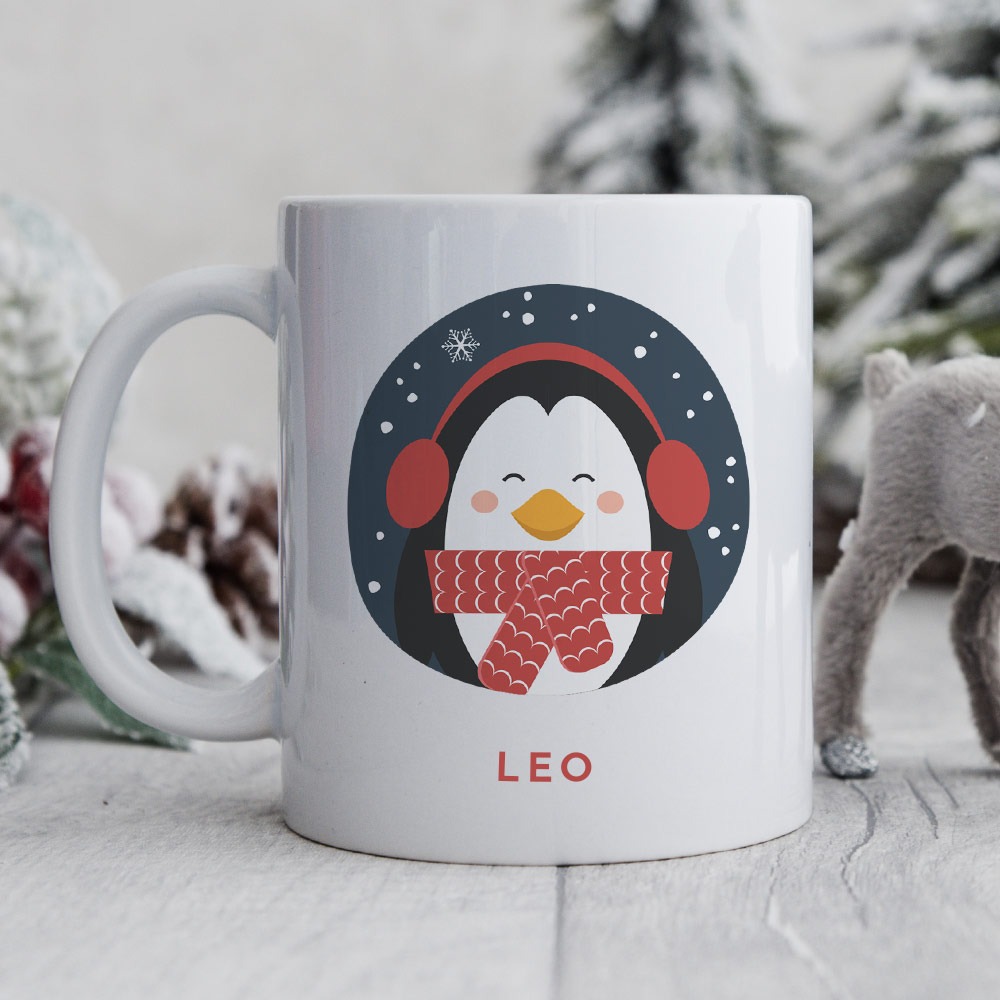 Personalised Penguin Christmas Mug - Click Image to Close