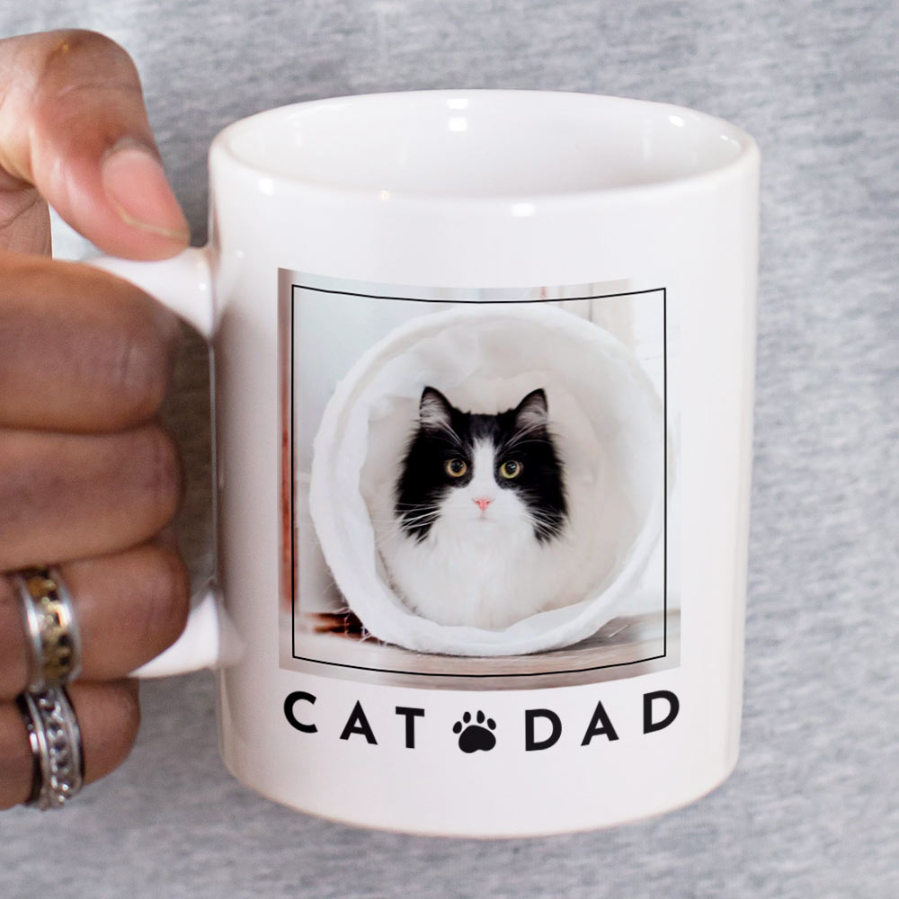 Personalised Cat DAD Photo Upload Mug - Click Image to Close