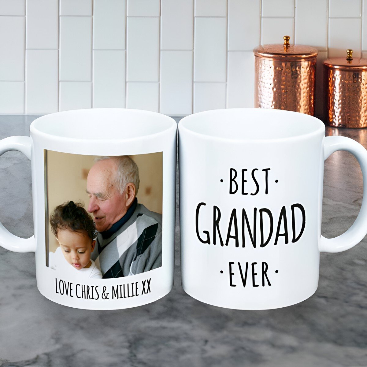 Personalised Best Grandad Ever Mug Photo Upload - Click Image to Close