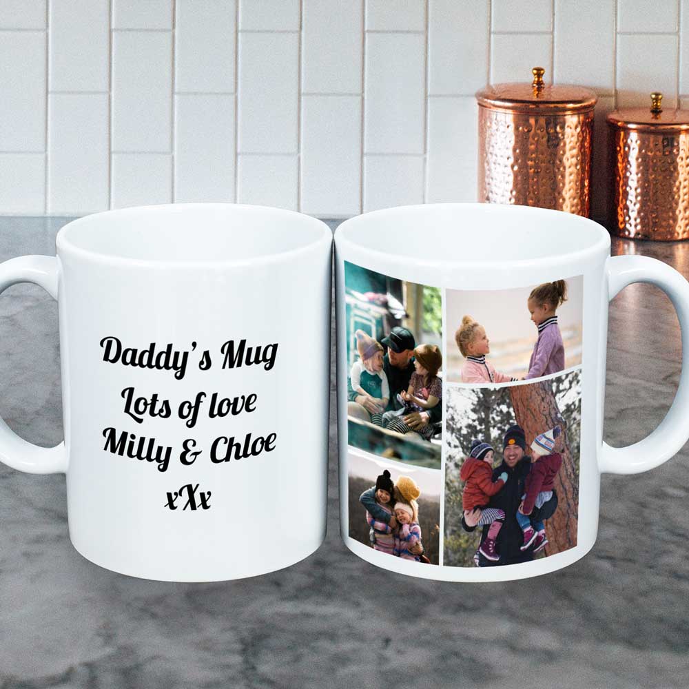 Personalised Multi Photo Mug With Message - Click Image to Close