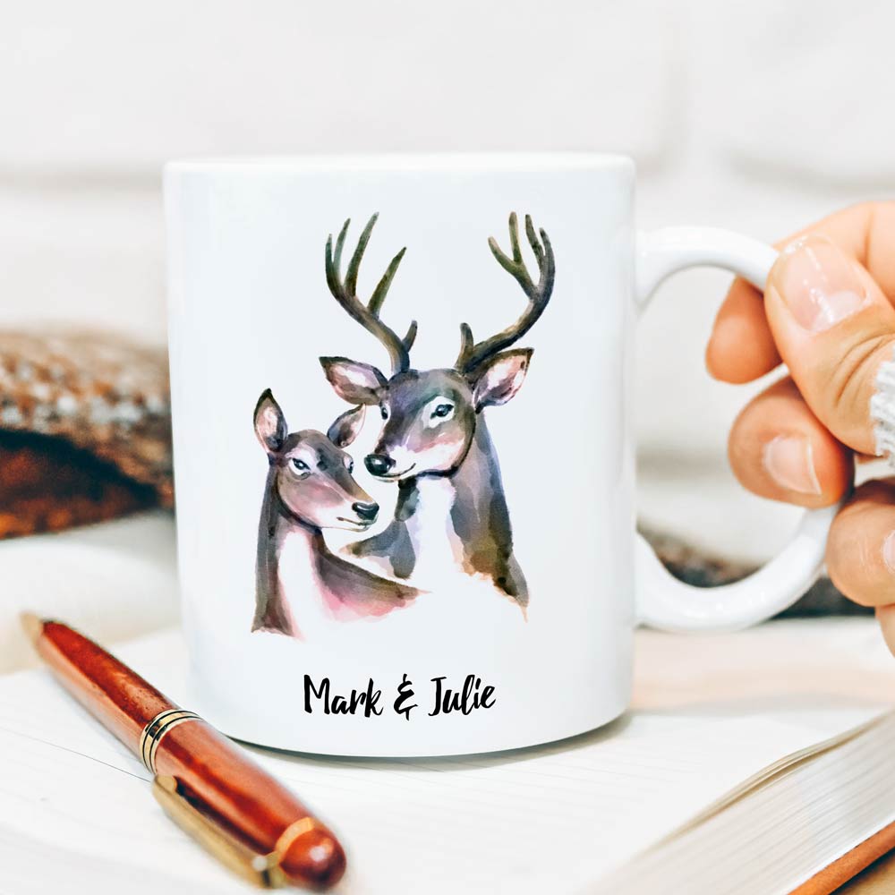 Personalised Stag And Doe Mug For Couples - Click Image to Close