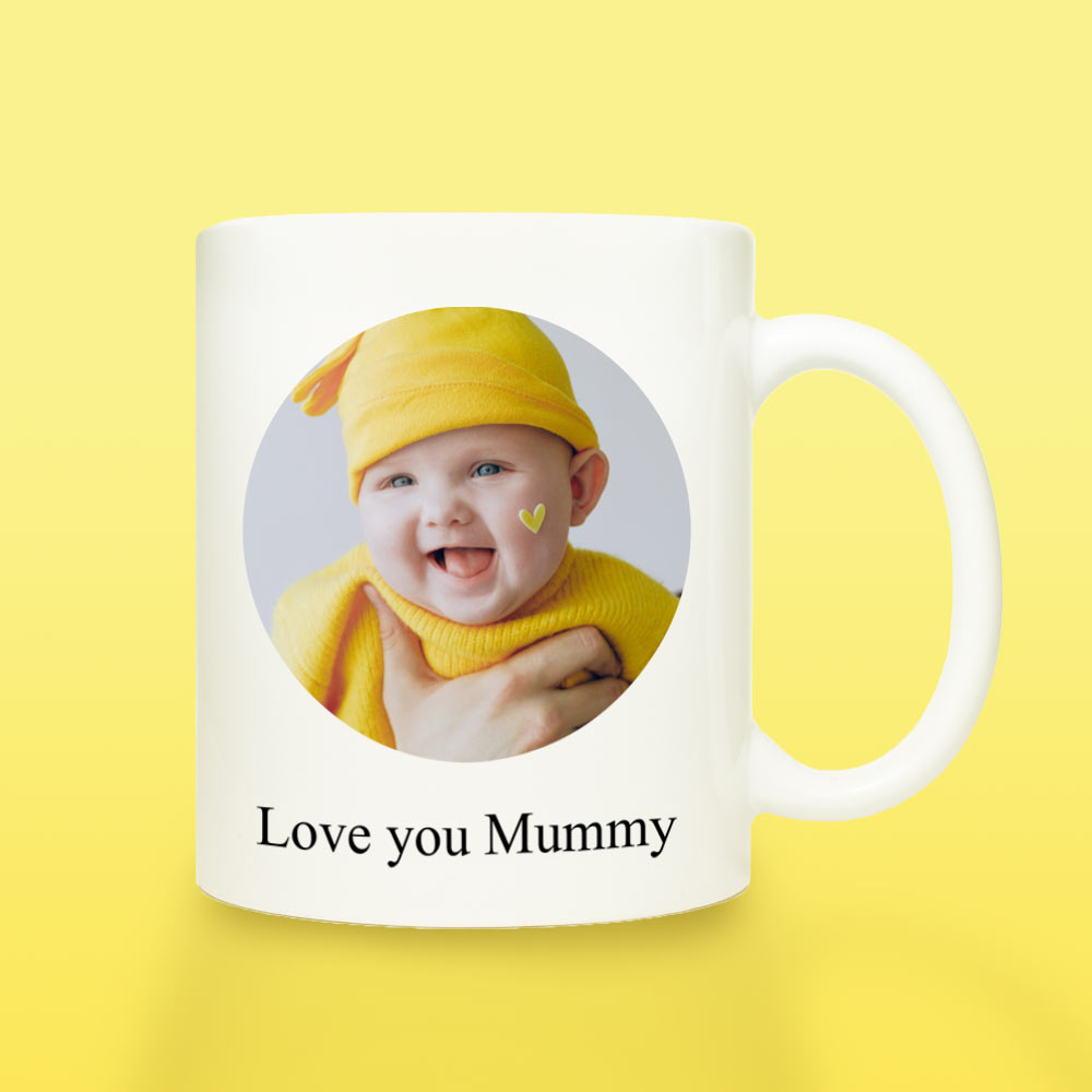 Personalised Round Photo Mug With Message - Click Image to Close