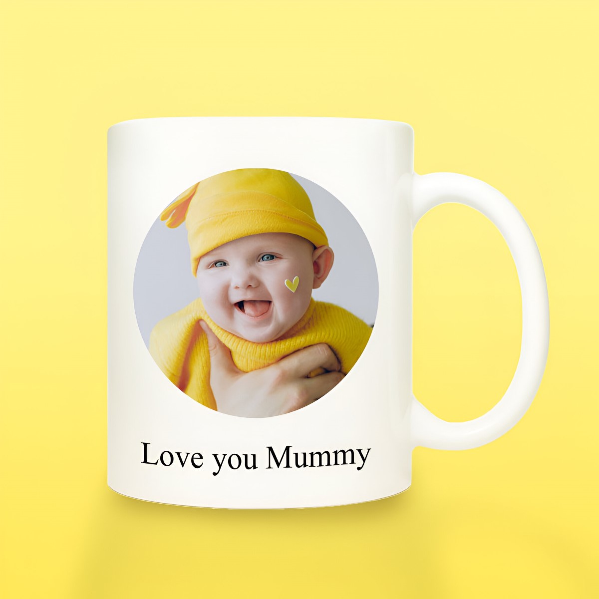 Personalised Round Photo Mug With Message - Click Image to Close