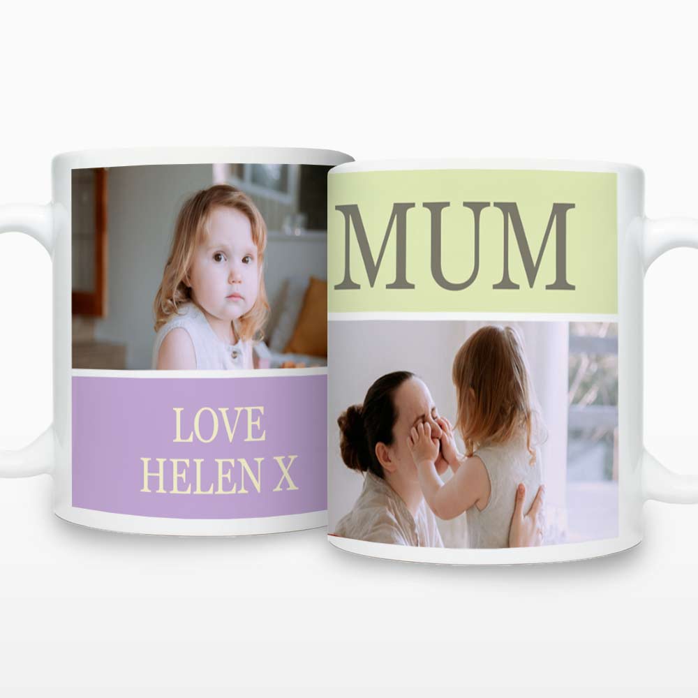 Personalised Mug - Two Photos With Messages - Click Image to Close