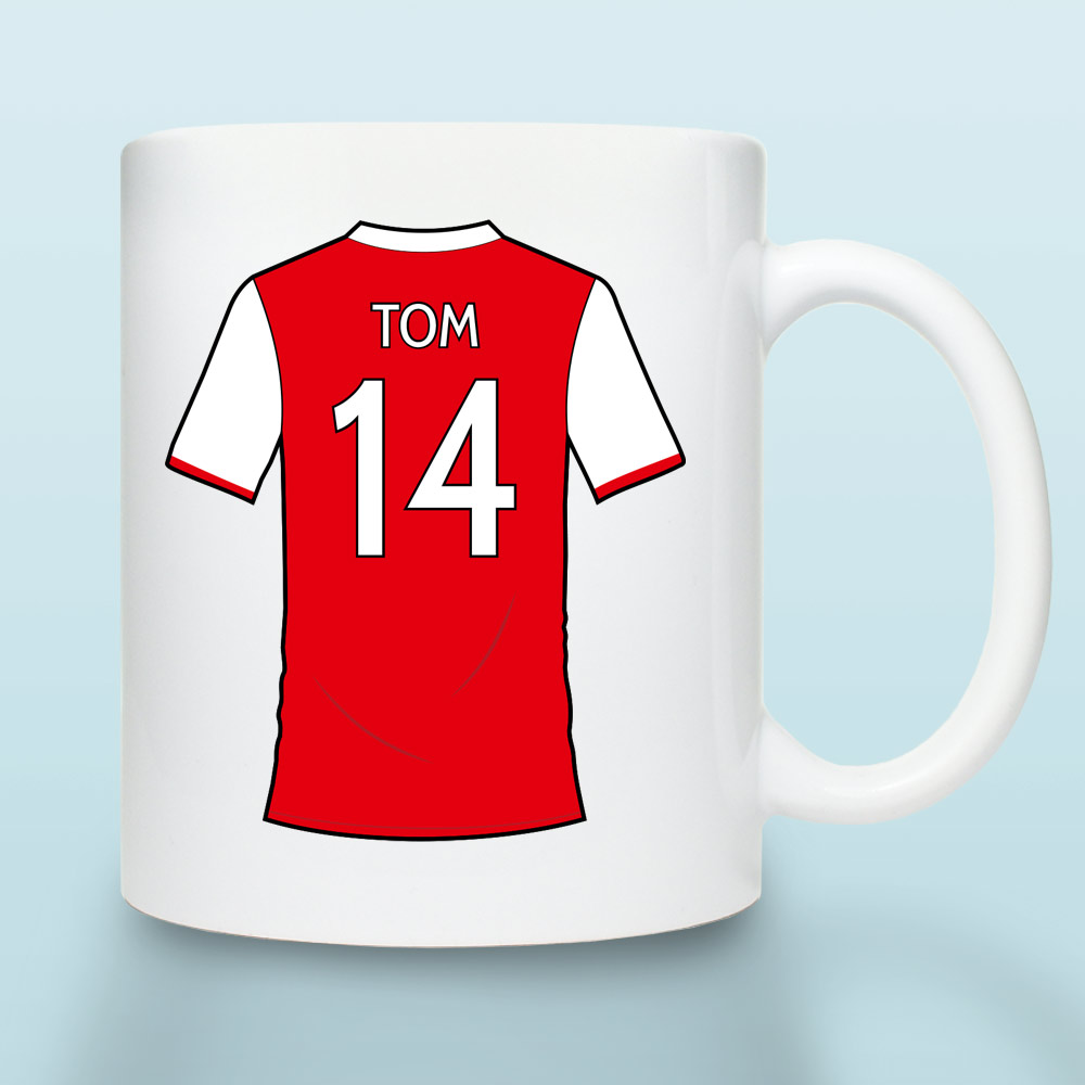 Personalised London Red Football Shirt Mug - Click Image to Close