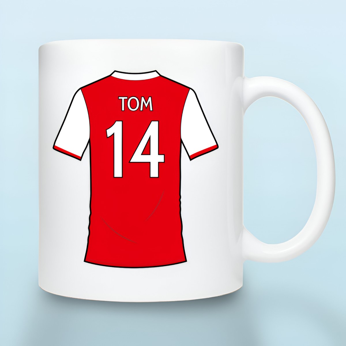 Personalised London Red Football Shirt Mug - Click Image to Close