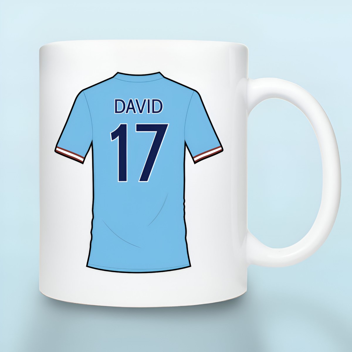 Personalised Manchester Blue Football Shirt Mug - Click Image to Close