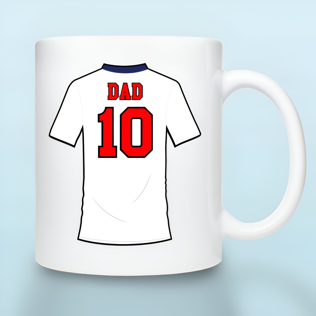 Personalised Retro English Football Shirt Mug - Click Image to Close