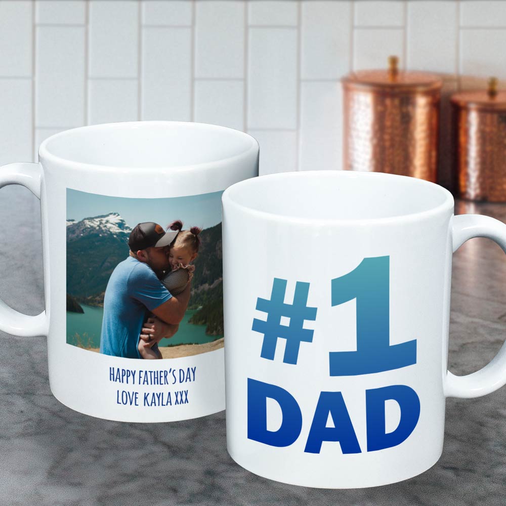 Personalised Number 1 Dad Photo Mug - Click Image to Close