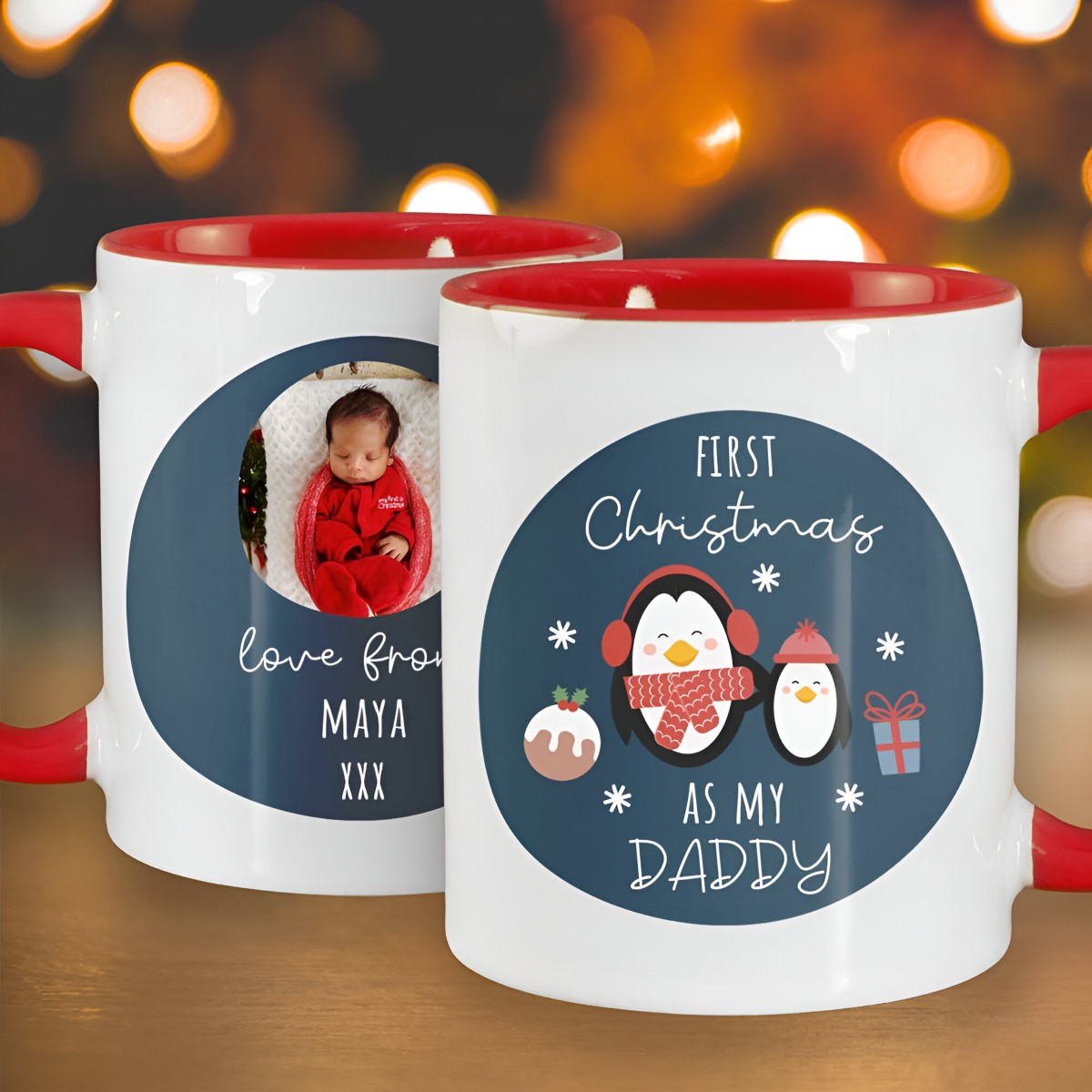 Personalised First Christmas As My Daddy Photo Mug - Click Image to Close