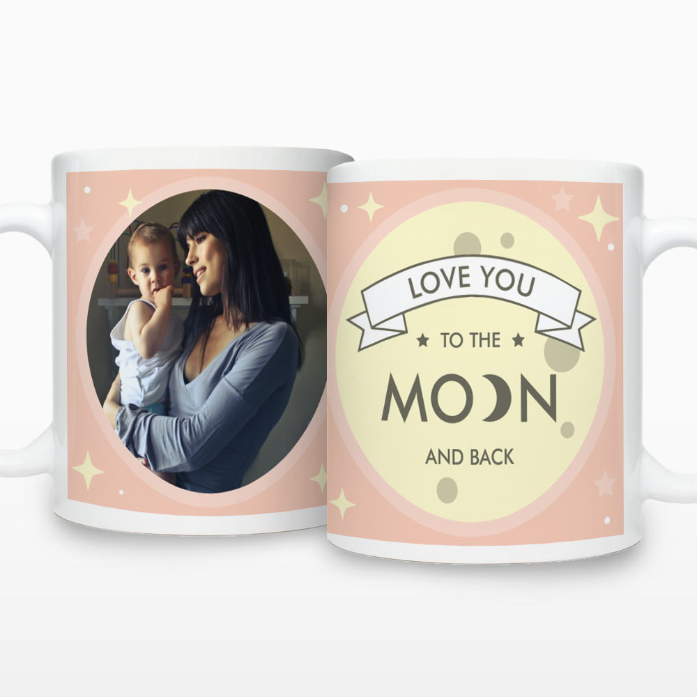 Personalised Love You To The Moon And Back Photo Mug - Click Image to Close