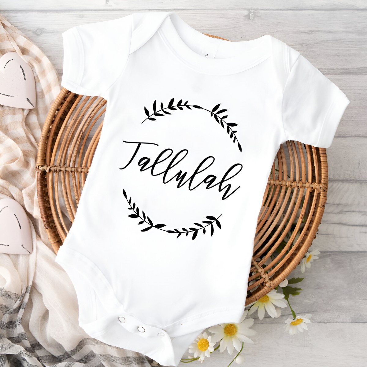 Personalised Wreath Baby Grow - Click Image to Close