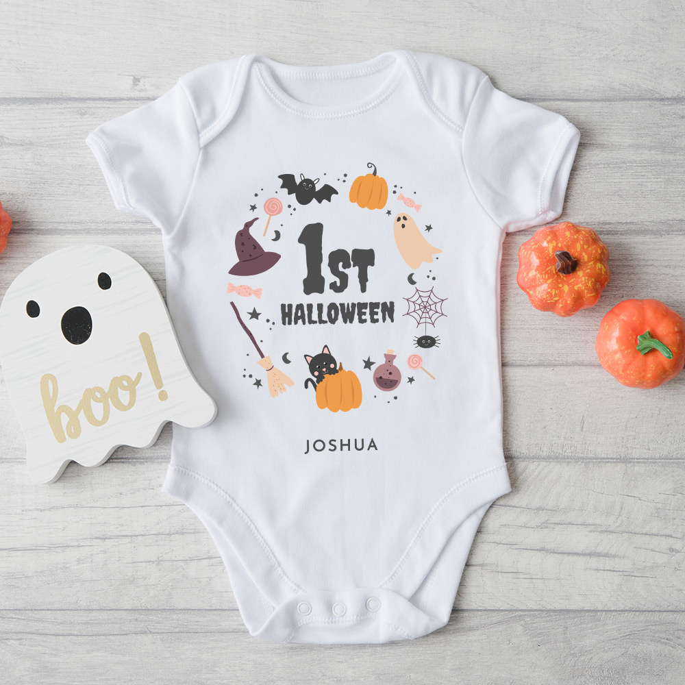 Personalised My First Halloween Baby Grow - Click Image to Close