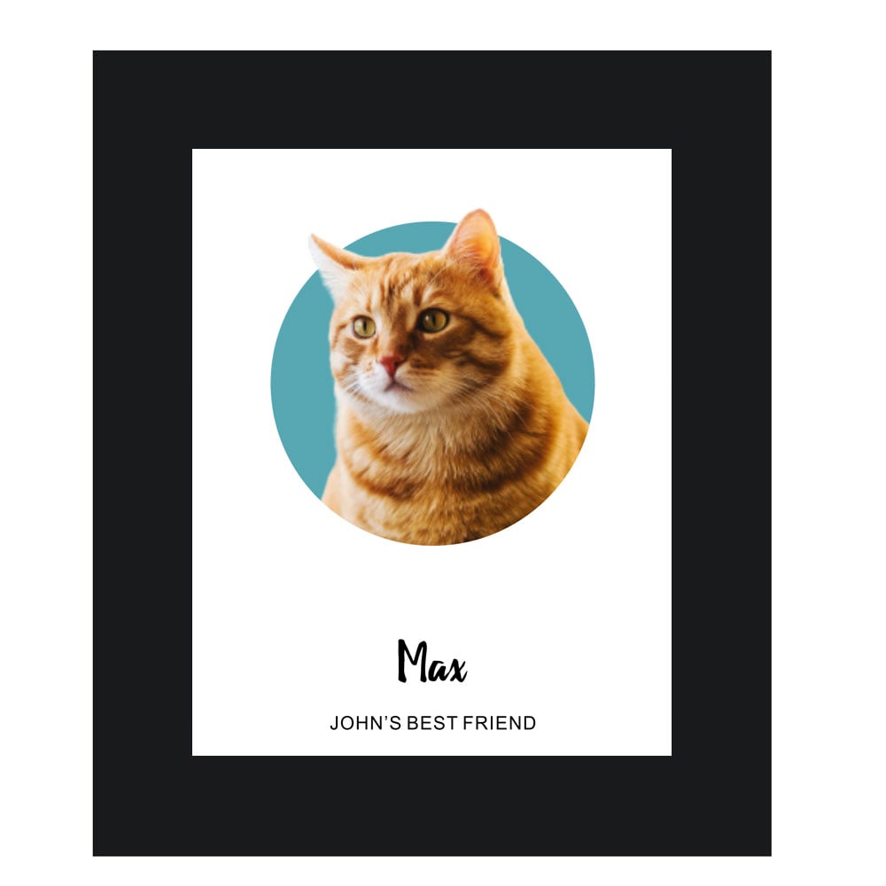 Personalised Pet Cat Portrait Photo Print - Click Image to Close