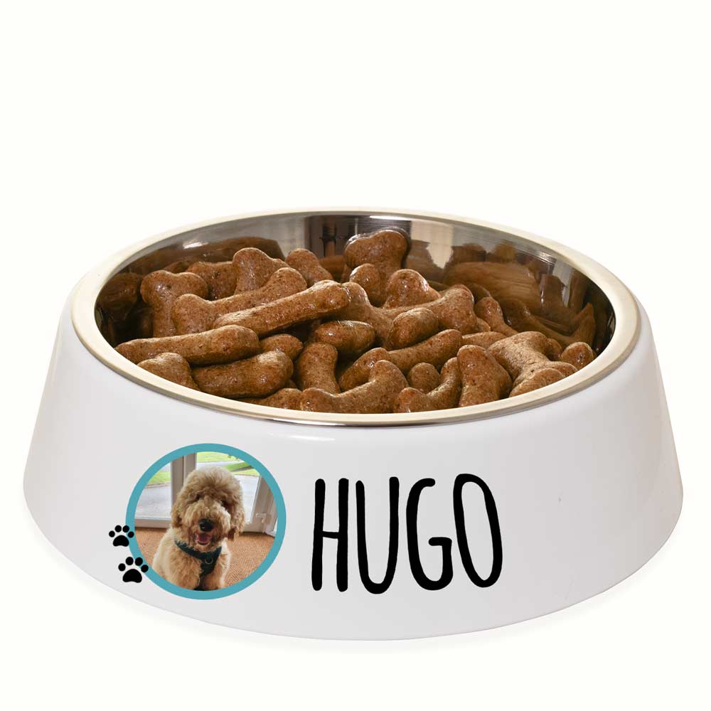 Personalised Photo Upload Dog Bowl With Stainless Steel Insert - Click Image to Close