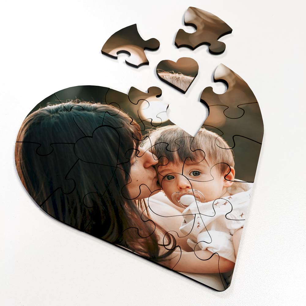 Personalised Heart Photo Wooden Jigsaw Puzzle - Click Image to Close