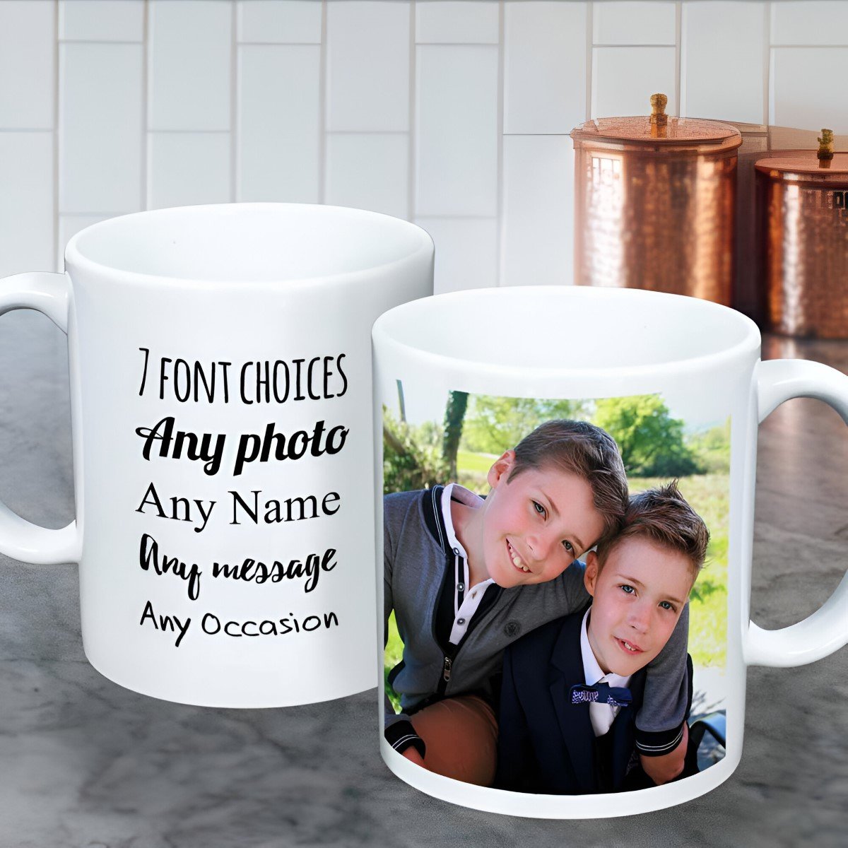 Personalised Photo Mug - Photo Upload And Message - Click Image to Close