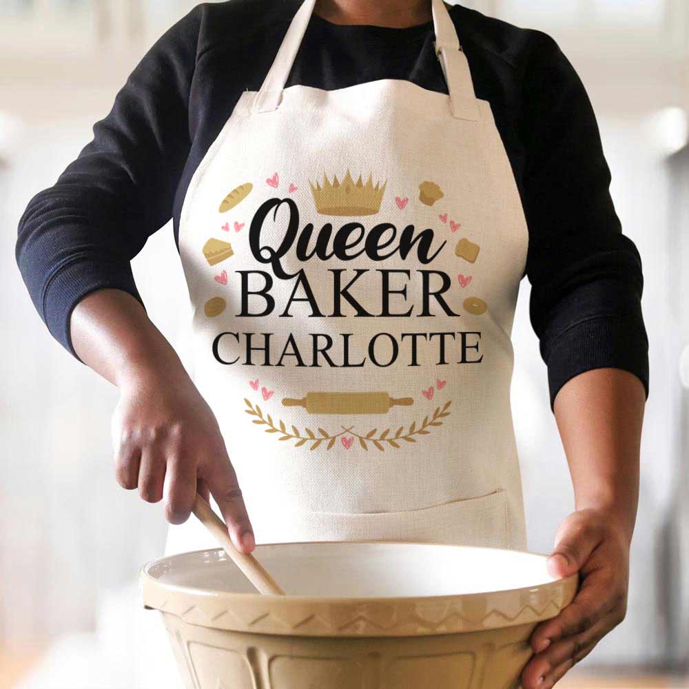 Personalised Apron - Queen Baker - Click Image to Close